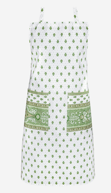 Apron, Provence fabric (Marat Avignon Bastide green) - Click Image to Close